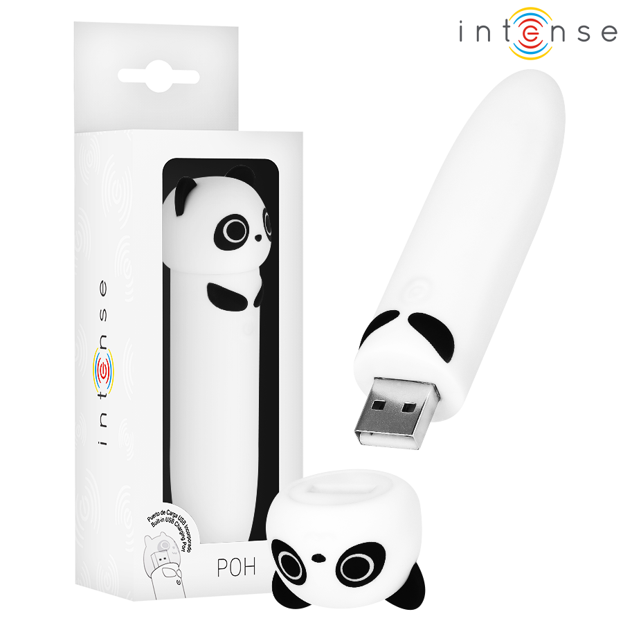 img_202500_cdc0c663436038147a28c789765a1fb9_1.png INTENSE - POH BALA VIBRADORA PANDA RECARGABLE USB 10 X 2.2 CM
