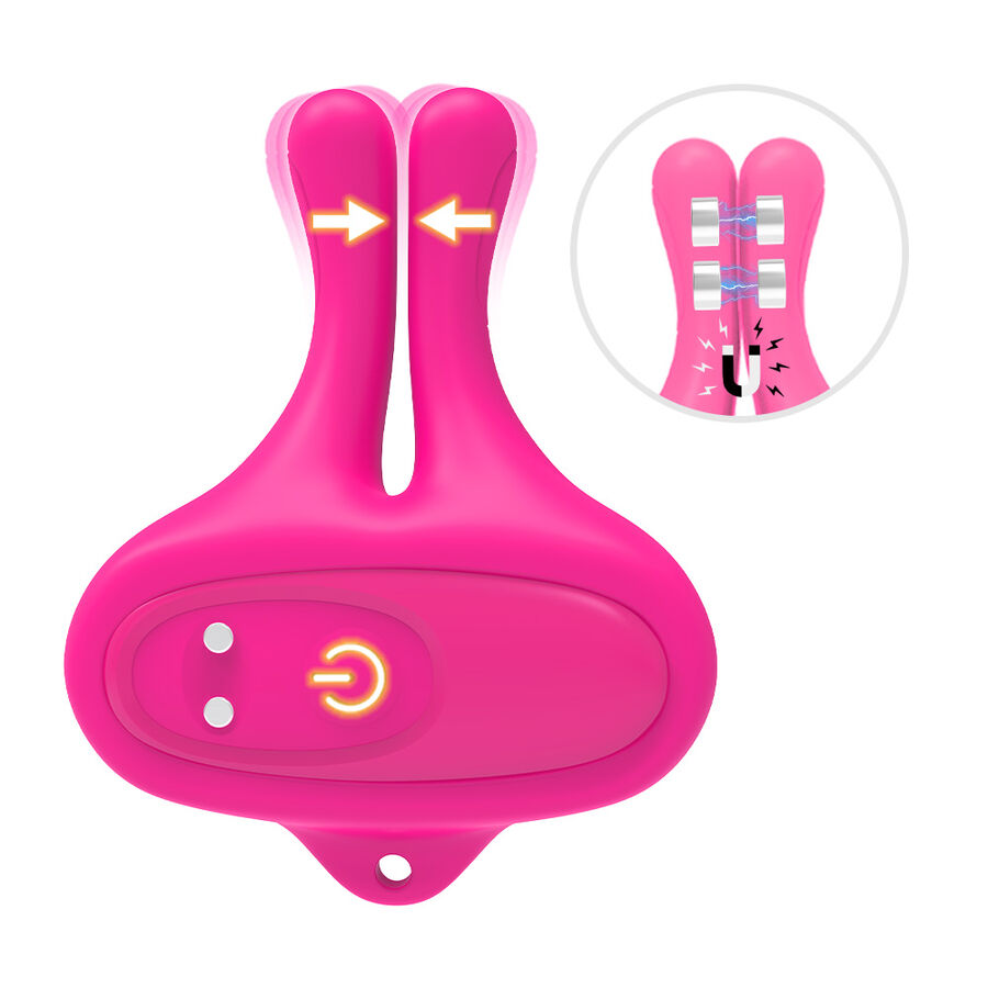 img_205137_ebbee9e0af7d3dcc8fe40d5a474437e3_1.jpg ARMONY - RABBIT SHAPE VIBRATION MAGNETIC NIPPLE CLAMPS PINK