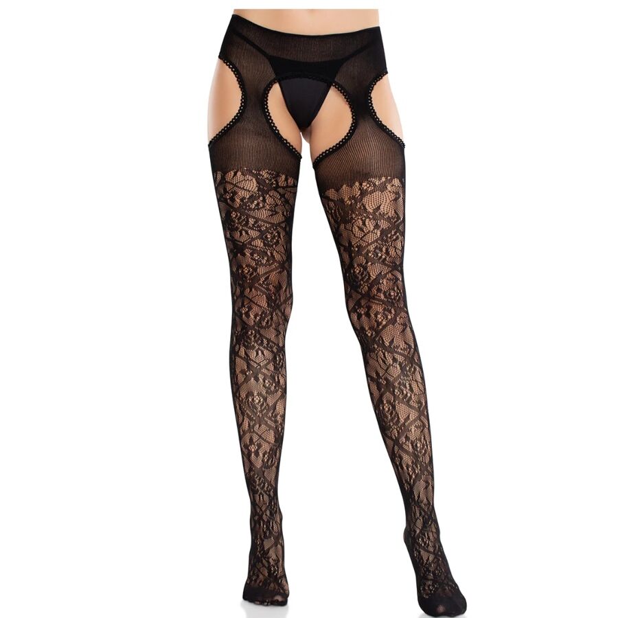 img_205300_f545f308c4fe8ae4dc1b90781e1413a3_1.jpg LEG AVENUE - MEDIAS DE ENCAJE FLORAL CON LIGAS UNIDAS NEGRO