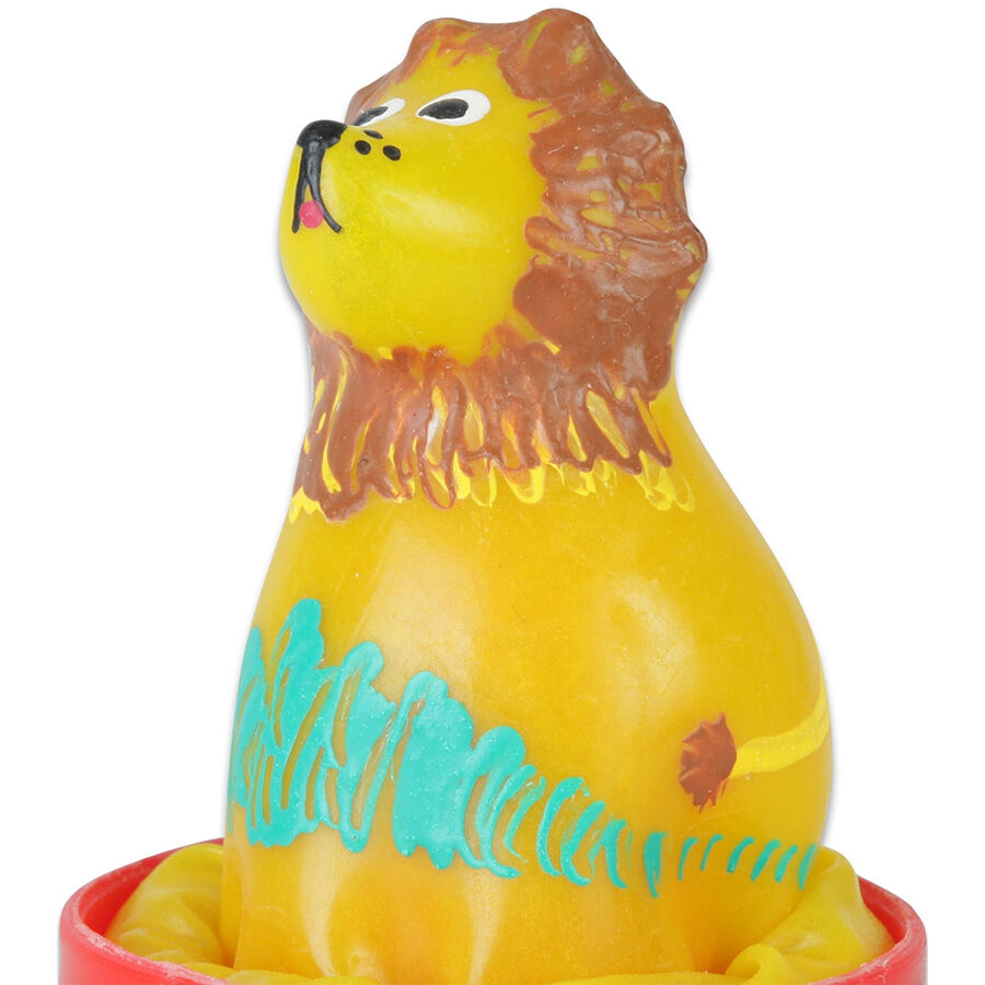 img_205754_017c6e3434ce477246a5ebf4334bb9d0_1.jpg CONDOMERIE - PRESERVATIVO DECORATIVO PINTADO A MANO LEON SENTADO