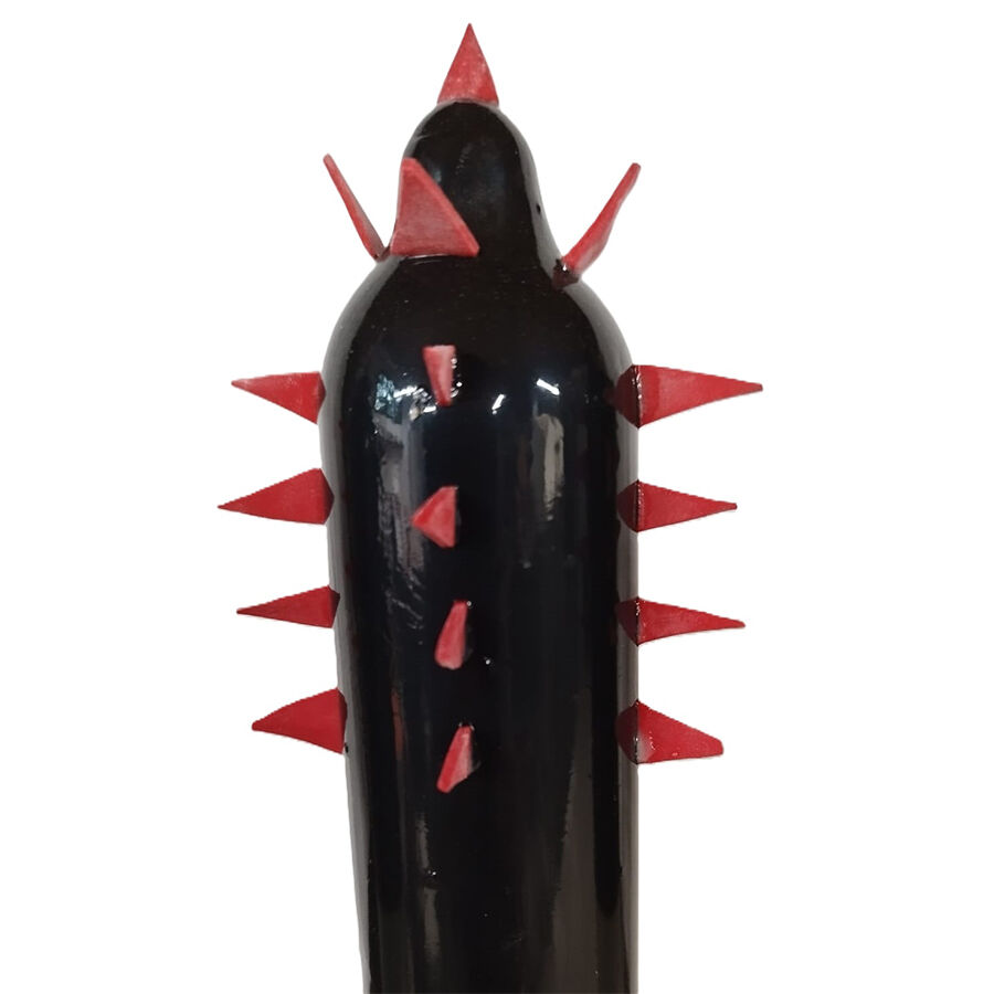 img_205847_cc1e35a3985f5ec6b0d2fc17d132499e_1.jpg CONDOMERIE - PRESERVATIVO DECORATIVO PINTADO A MANO CACTUS NEGRO XL