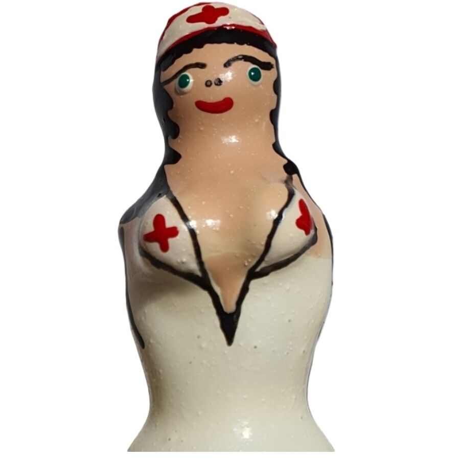 img_206060_985de2e9f1ebd654f044965f3fd4dc2b_1.jpg CONDOMERIE - PRESERVATIVO DECORATIVO PINTADO A MANO ENFERMERA RUBIA