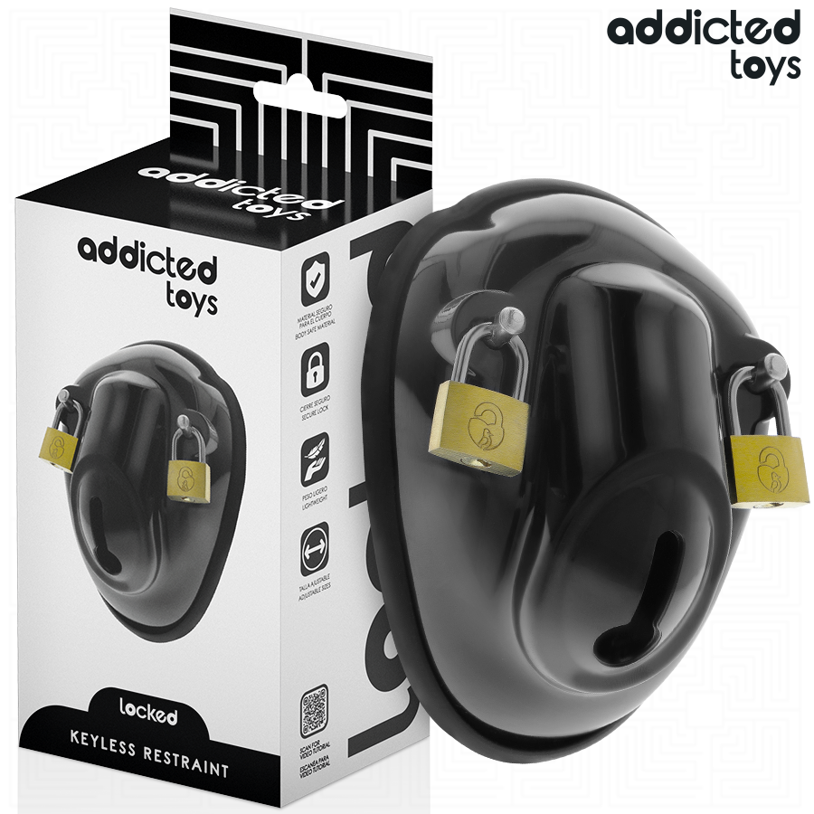 img_207058_022f78f31b70f3ad6be6acc9f63fbf4e_1.png ADDICTED TOYS LOCKED - KEYLESS RESTRAINT JAULA PARA PENE 11,5 CM