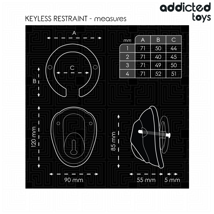 img_207061_6a4b03ac154c87cc5f55973ee3849d70_1.png ADDICTED TOYS LOCKED - KEYLESS RESTRAINT JAULA PARA PENE 11,5 CM