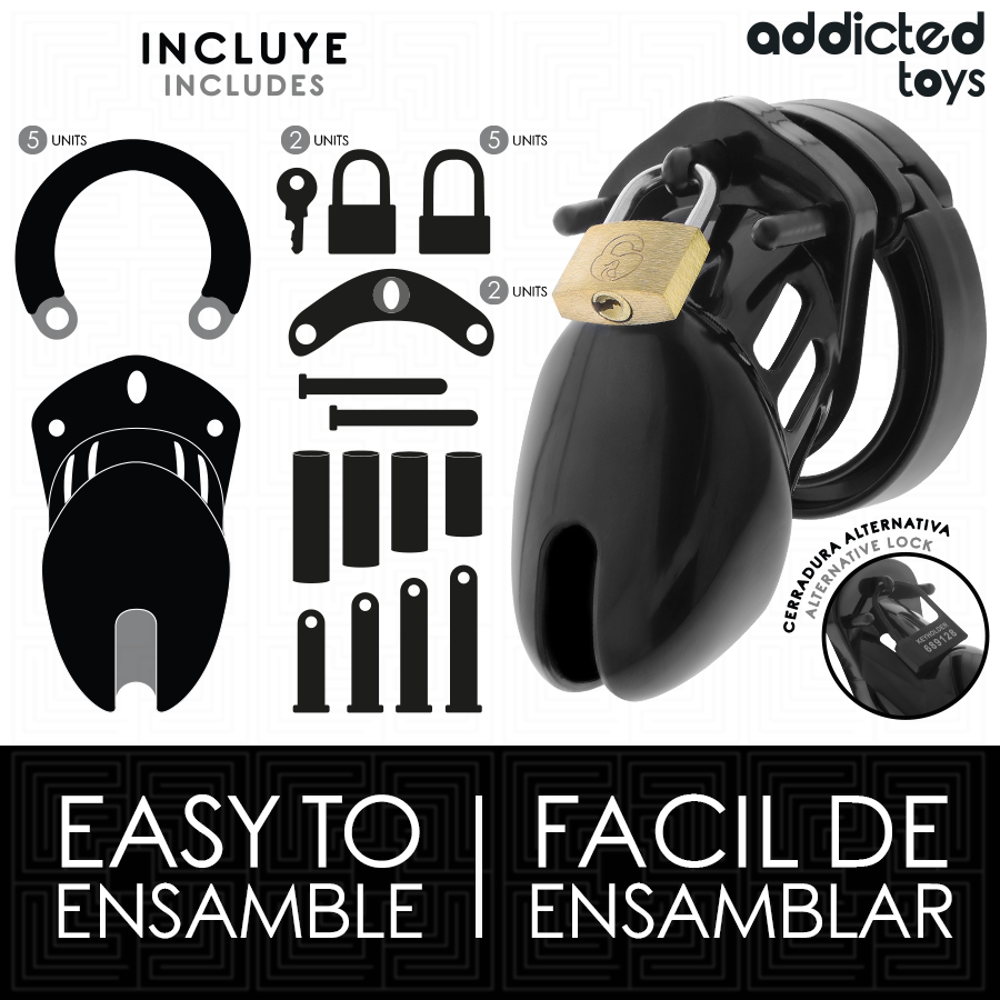 img_207096_dd659631abc8e0b4b8d7ae815675848d_1.png ADDICTED TOYS LOCKED - OBSIDIAN HOLD JAULA PARA PENE TALLA S