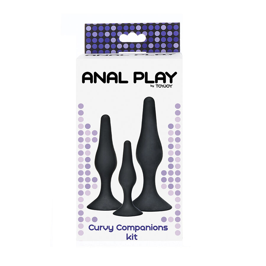 TOYJOY - ANAL PLAY CURVY COMPANIONS PLUG ANAL 3 PIEZAS NEGRO