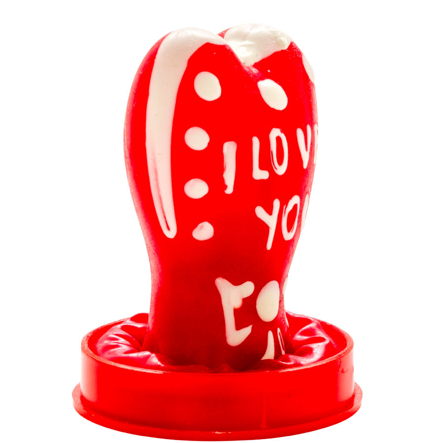 CONDOMERIE - PRESERVATIVO DECORATIVO PINTADO A MANO CORAZÓN - TE AMO MODELO 1