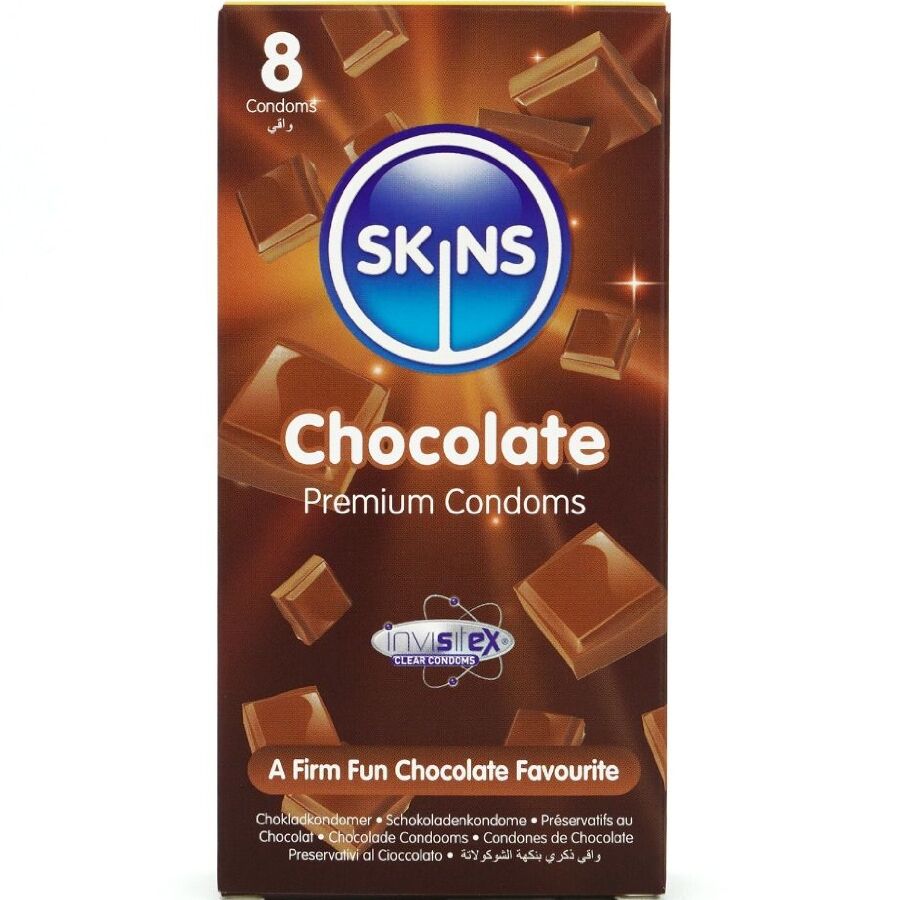 img_213360_33224050ded6f929ad223cb4ffdddd43_1.jpg SKINS - PRESERVATIVOS PREMIUM SABOR CHOCOLATE PACK 8