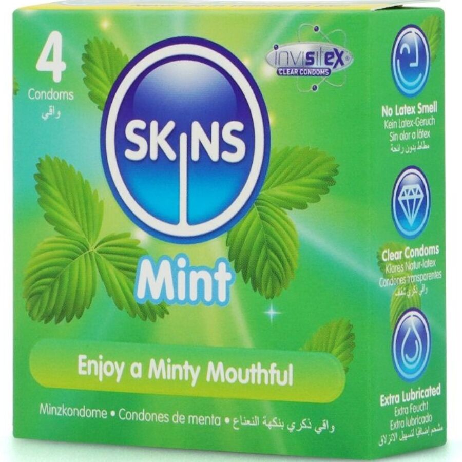 img_213365_14b81514580f2244f7a5e4138235b355_1.jpg SKINS - PRESERVATIVOS PREMIUM SABOR MENTA PACK 4