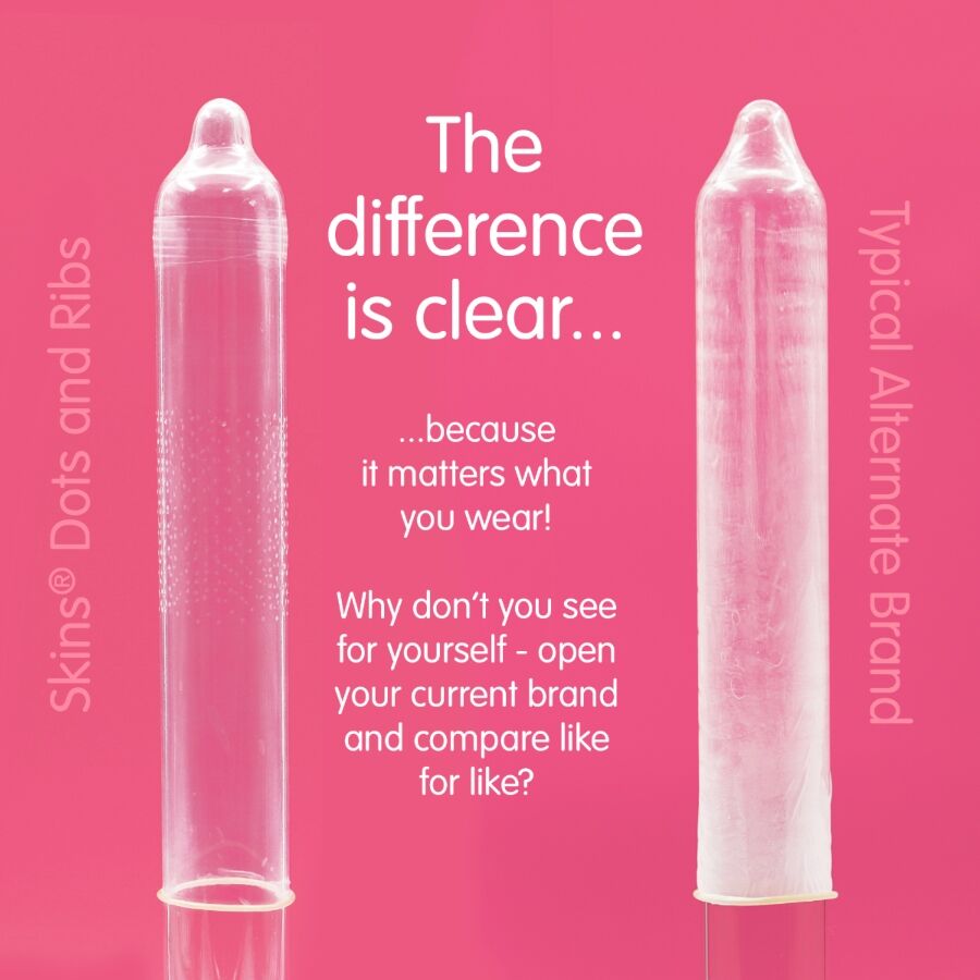 SKINS - DOTS  RIBS PRESERVATIVOS PREMIUM PACK 4