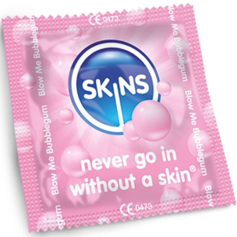 SKINS - PRESERVATIVOS PREMIUM SABOR CHICLE PACK 8