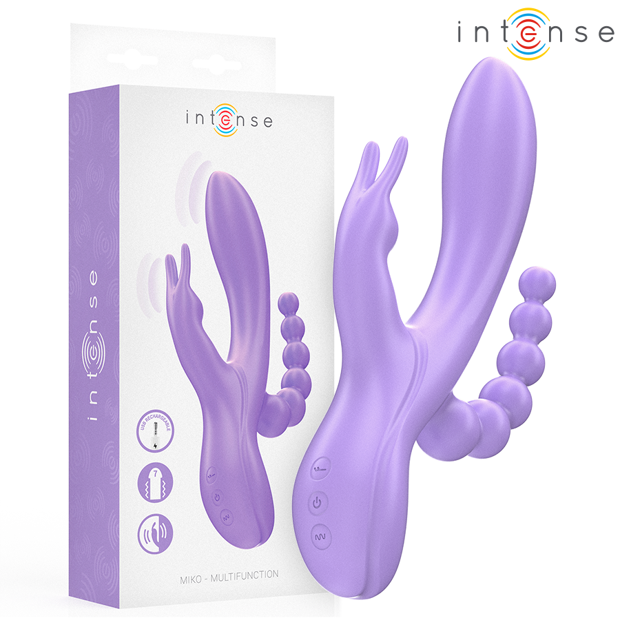 img_213957_50997bb1b9490012912dec123b647d87_1.png INTENSE - MIKO TRIPLE VIBRADOR RABBIT  ESTIMULADOR  ANAL 7 VIBRACIONES MORADO