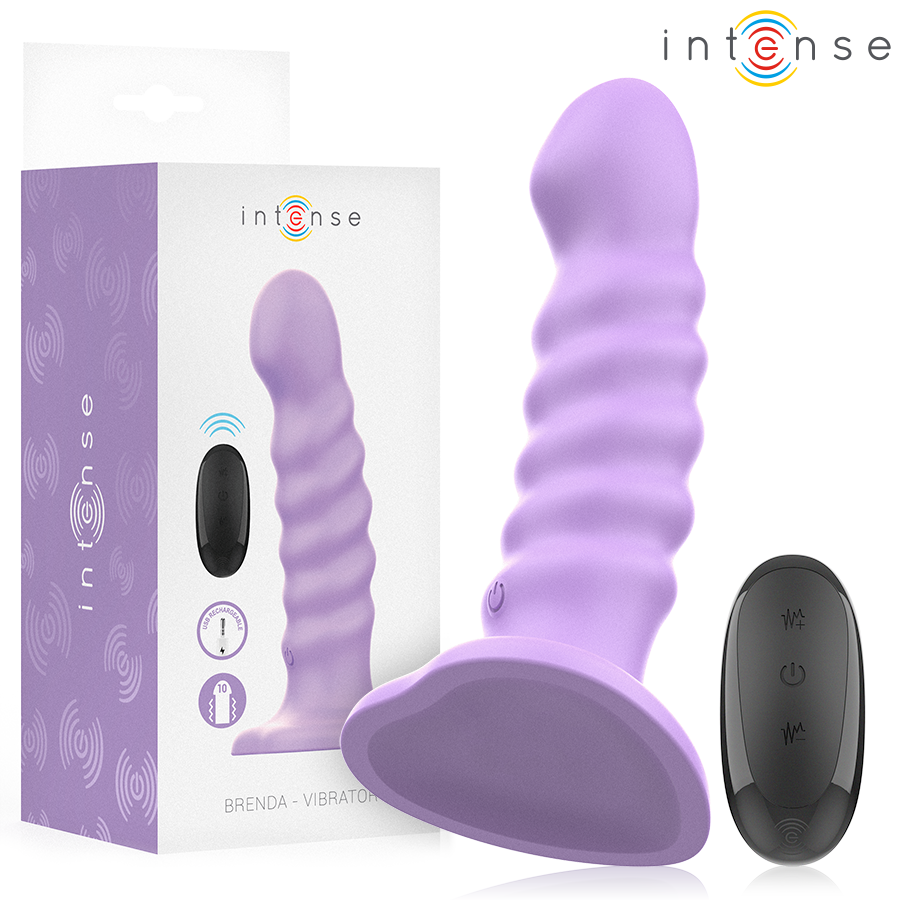 img_214099_4026f44d153d5c27000989b1900877ff_1.png INTENSE - BRENDA VIBRADOR TALLA M DISEÑO EN ESPIRAL 10 VIBRACIONES MORADO CONTROL REMOTO
