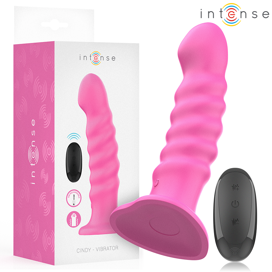 img_214115_7224528ce259eefd6d1547742b1abe0c_1.png INTENSE - CINDY VIBRADOR TALLA L DISEÑO EN ESPIRAL 10 VIBRACIONES ROSA CONTROL REMOTO