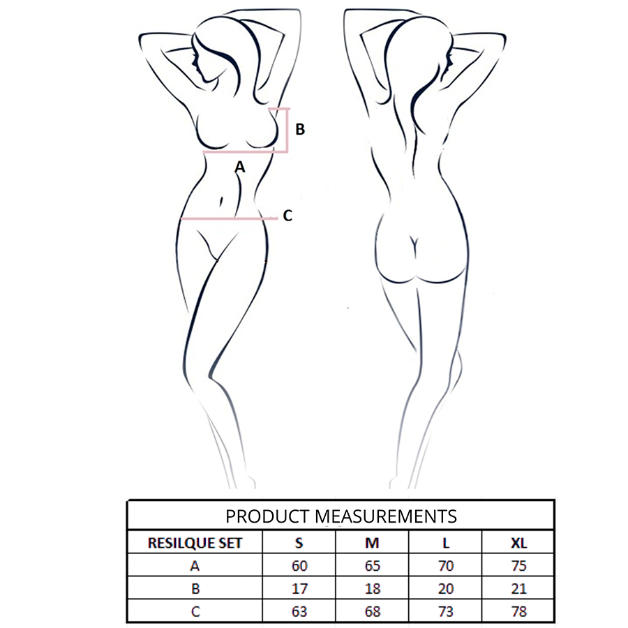 PASSION - RESILQUE SET SUJETADOR + TANGA NEGRO L/XL