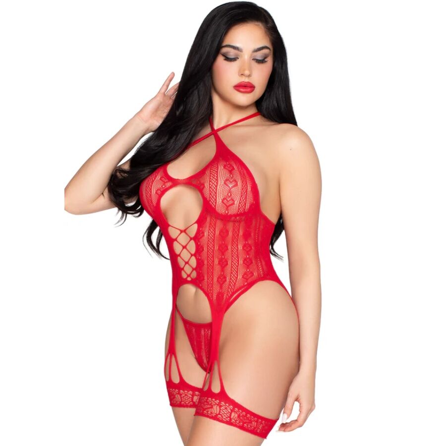 img_216598_a67ef13424e8b3a50baa961c96d0f66e_1.jpg LEG AVENUE - 89338 SET BODY ABIERTO CON LIGUERO + TANGA DE ENCAJE ROJO - TALLA ÚNICA