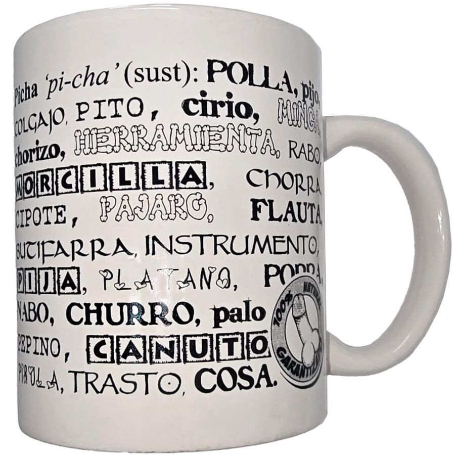img_216764_643b3f338afff36400a71113d734d941_1.jpg DIABLO PICANTE - TAZA BLANCA DE SINÓNIMOS PENE 370 ML