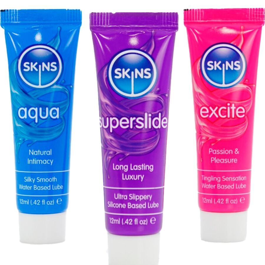 SKINS - VITAL LUBES KIT LUBRICANTES AQUA, SUPERSLIDE  EXCITE 3 x 12 ML
