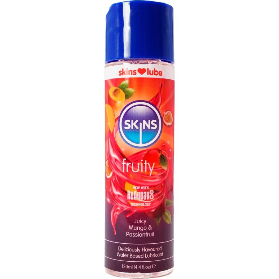 img_217175_85deafa6cd741cc15b59afe54774b873_1.jpg SKINS - FRUITY LUBRICANTE BASE DE AGUA MANGO FRUTA PASIÓN 130 ML