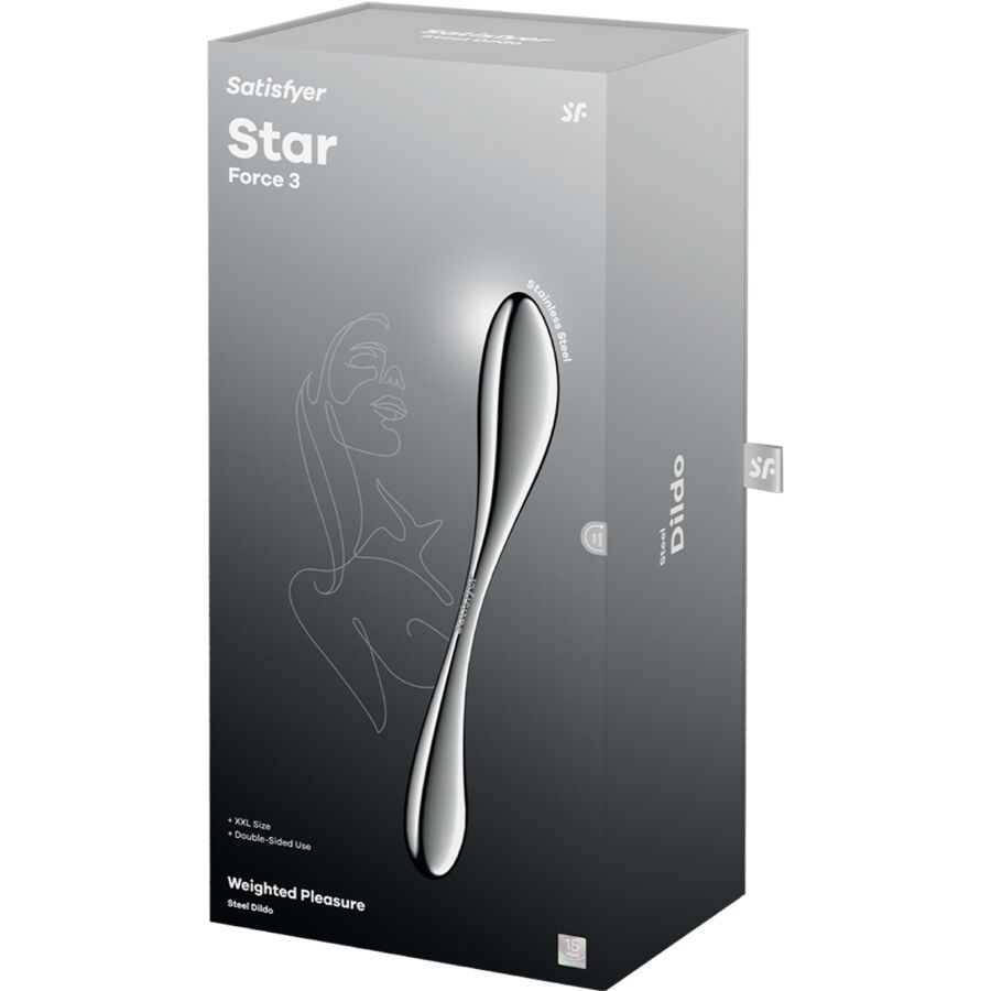 img_217774_fab50dc38e9fb114c829e7397bee7a72_1.jpg SATISFYER - STAR FORCE 3 DILDO ACERO INOXIDABLE DOBLE USO
