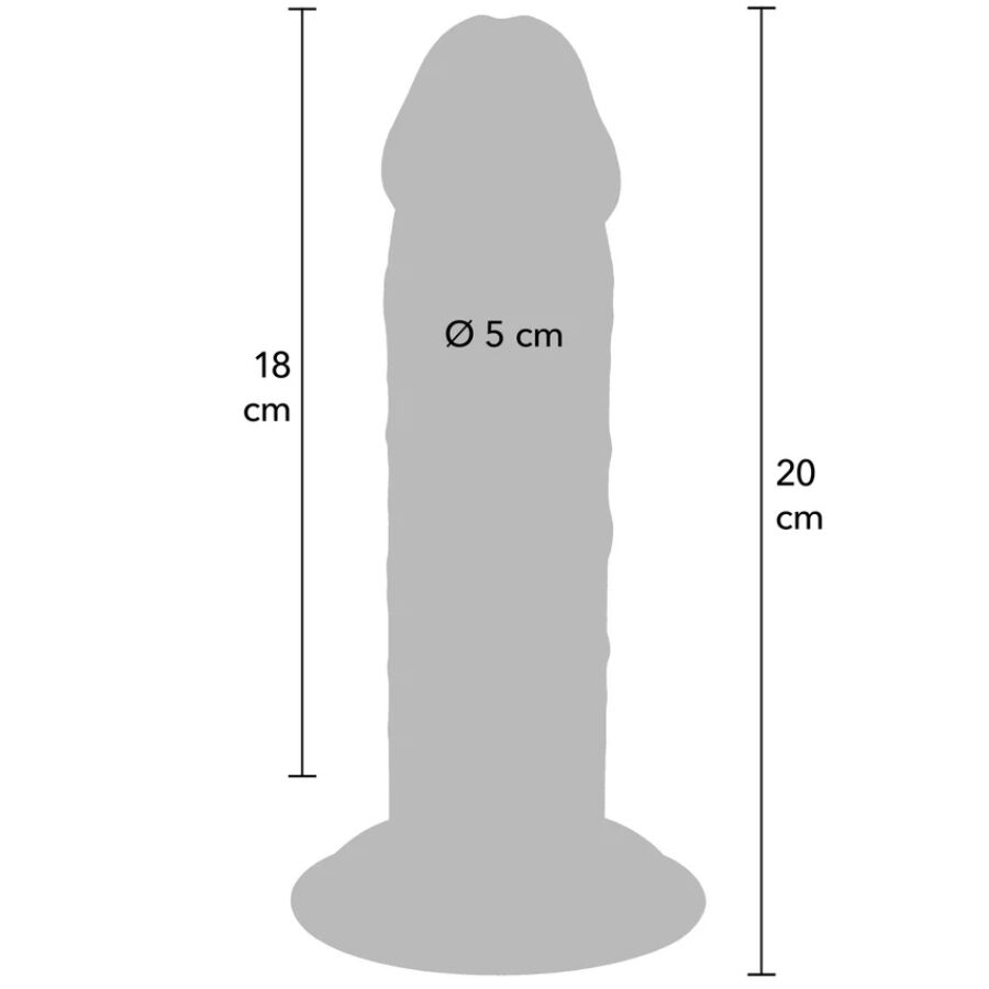 GET REAL - DILDO DELUXE DONG GRUESO DE DOBLE DENSIDAD TPE 20 CM