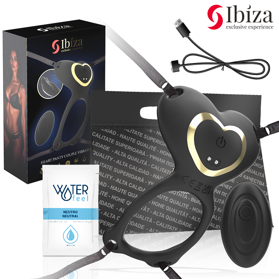 IBIZA - VIBRADOR PARA PAREJAS FORMA DE BRAGUITA CORAZON CONTROL REMOTO