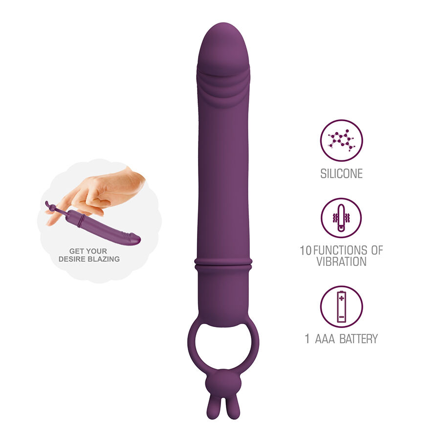 PRETTY LOVE - CORA VIBRATOR PENIS FORM WITH RESISTANCE RING