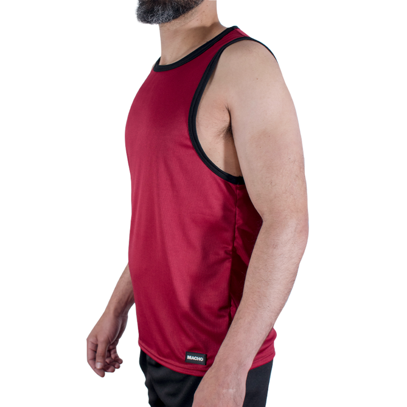 img_224764_b158fe9b54f52e0d99fba85c262d1aca_1.png MACHO - CMV003 MAROON GYM T-SHIRT S/M
