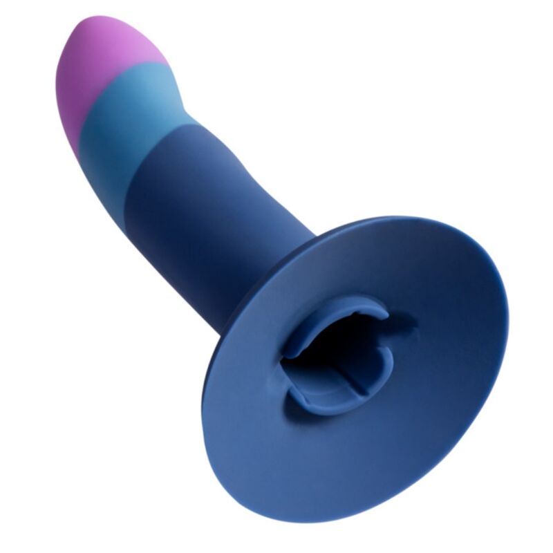 img_225245_9732e65a01fa4161c4127a03fc66fcd5_1.jpg ROMP - PICCOLO HARNESS + SILICONE DILDO WITH TRICOLOR SUCTION CUP 14 CM