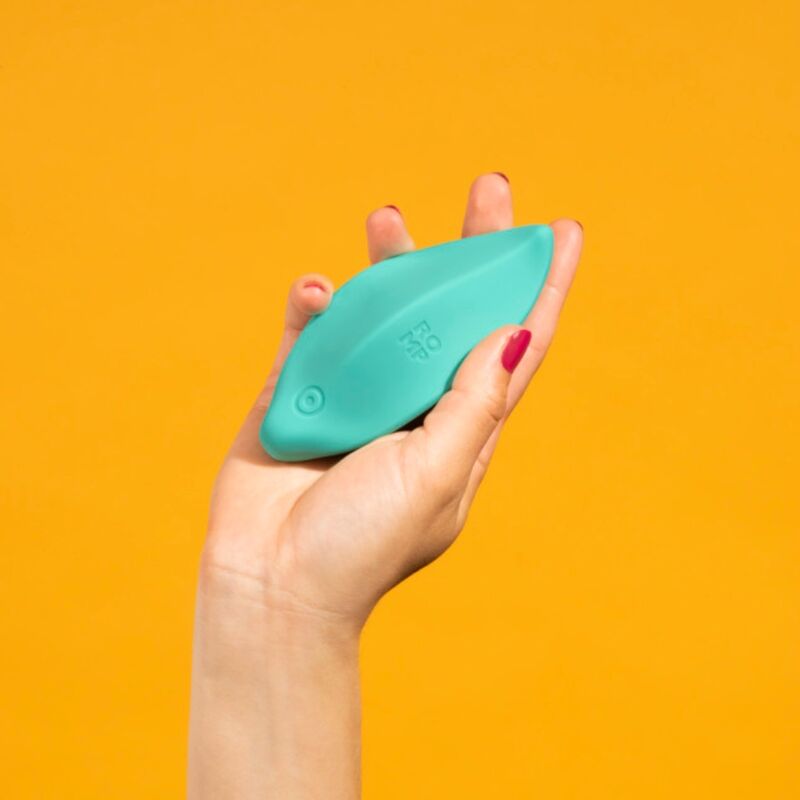 img_225284_ffe2749b88cf251ce965b74e74cc5e88_1.jpg ROMP - WAVE VIBRATOR CLITORAL STIMULATOR ERGONOMIC SHAPE AQUA GREEN