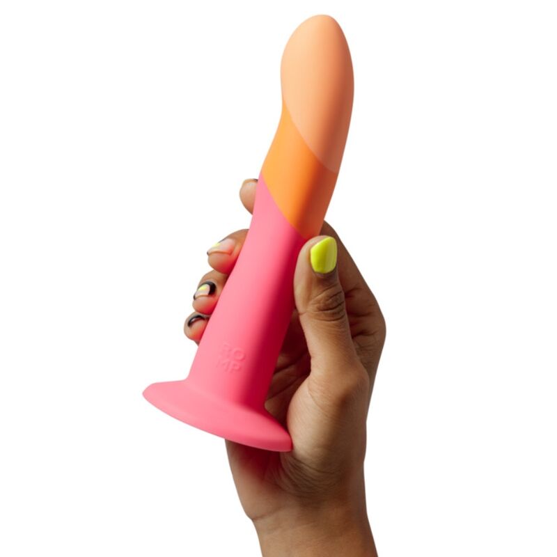 img_225312_bada76579bb0b0267fc3178974a252d8_1.jpg ROMP - DIZI SILICONE DILDO WITH SUCTION CUP TRICOLOR 18 CM