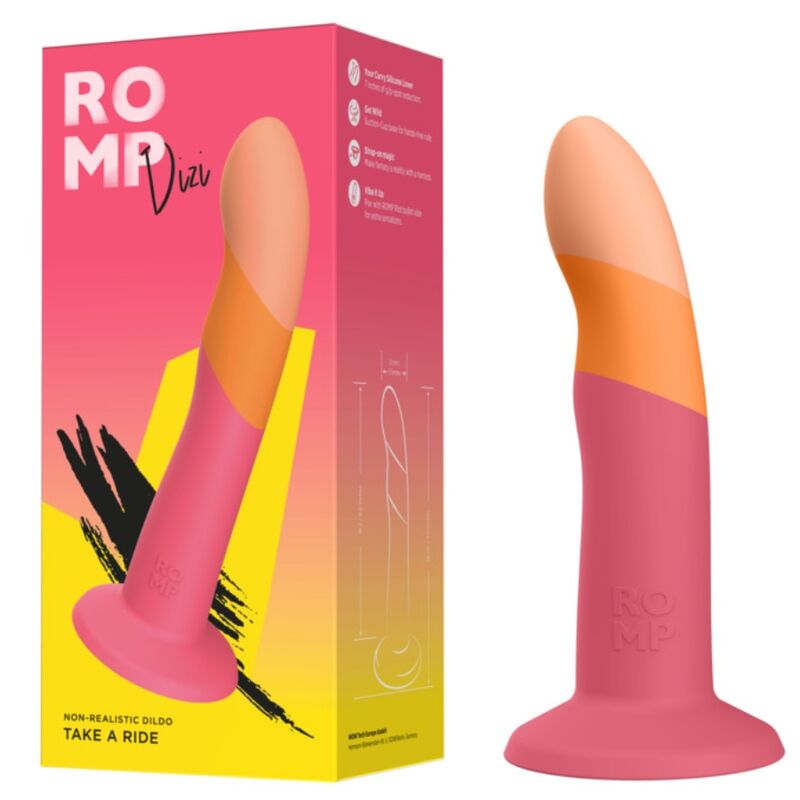 img_225314_5475a1a48ec7b20f59e85817c838d33a_1.jpg ROMP - DIZI SILICONE DILDO WITH SUCTION CUP TRICOLOR 18 CM