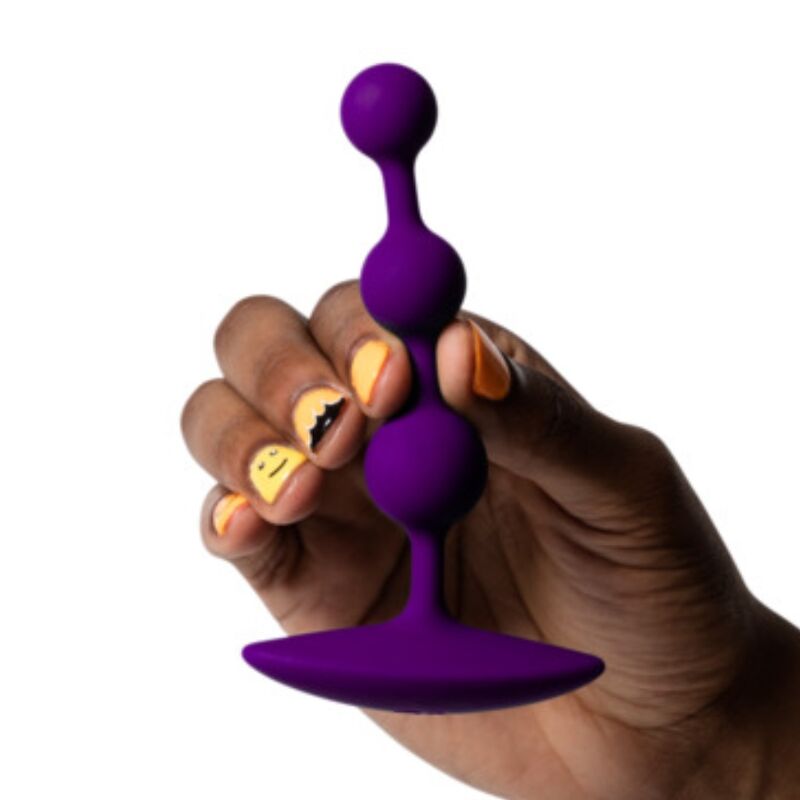 img_225369_b5daa8025709d2905628fcc657efdb4b_1.jpg ROMP - AMP PURPLE FLEXIBLE SILICONE ANAL BEADS 12.5 CM PURPLE