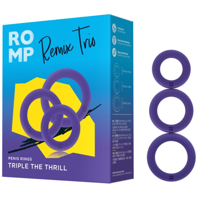 img_225392_2a4b99383ada446dce084455e238afc5_1.jpg ROMP - REMIX TRIO SET OF 3 PURPLE SILICONE PENIS RINGS