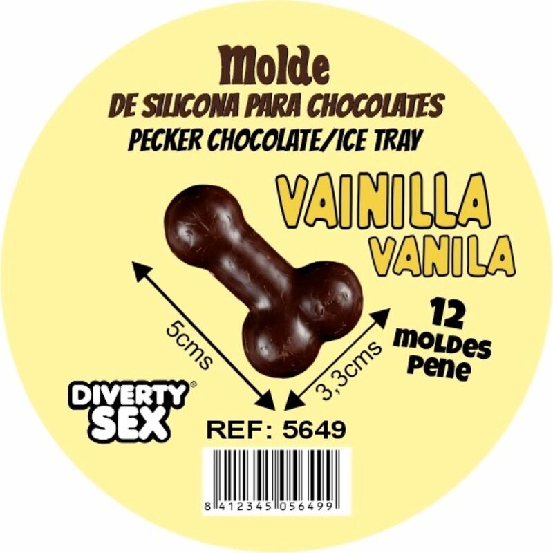 img_225439_15506833afe6a10fb40e8398dfb020f1_1.jpg DIABLO PICANTE - CHOCOLATE MOLD WITH 12 SILICONE PENISES FOR HANGING VANILLA