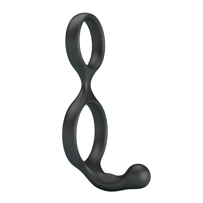 CRAZY BULL - FLORIAN DOUBLE COCK AND BALL RING BLACK