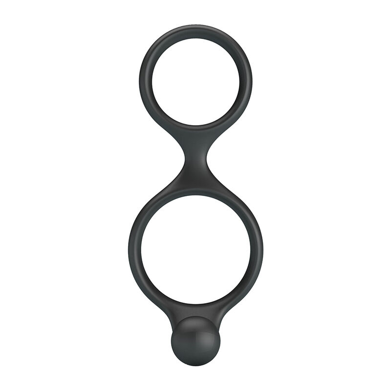 CRAZY BULL - FLORIAN DOUBLE COCK AND BALL RING BLACK