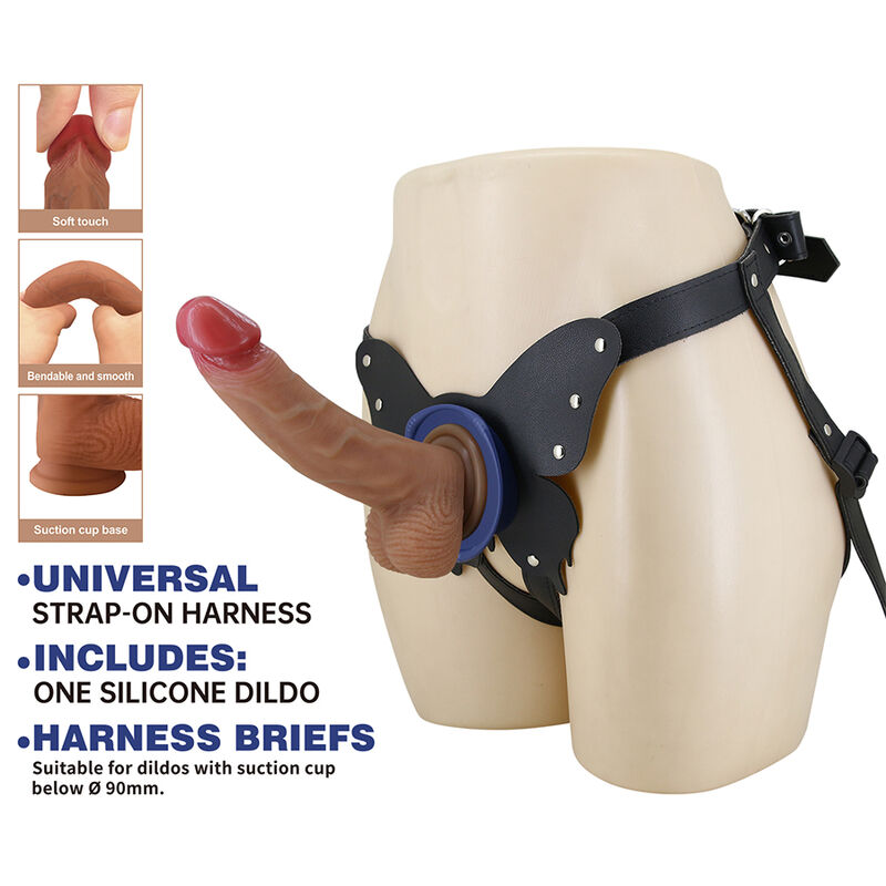 PRETTY LOVE - YETI STRAP-ON HARNESS WITH SUCTION DILDO FLESH