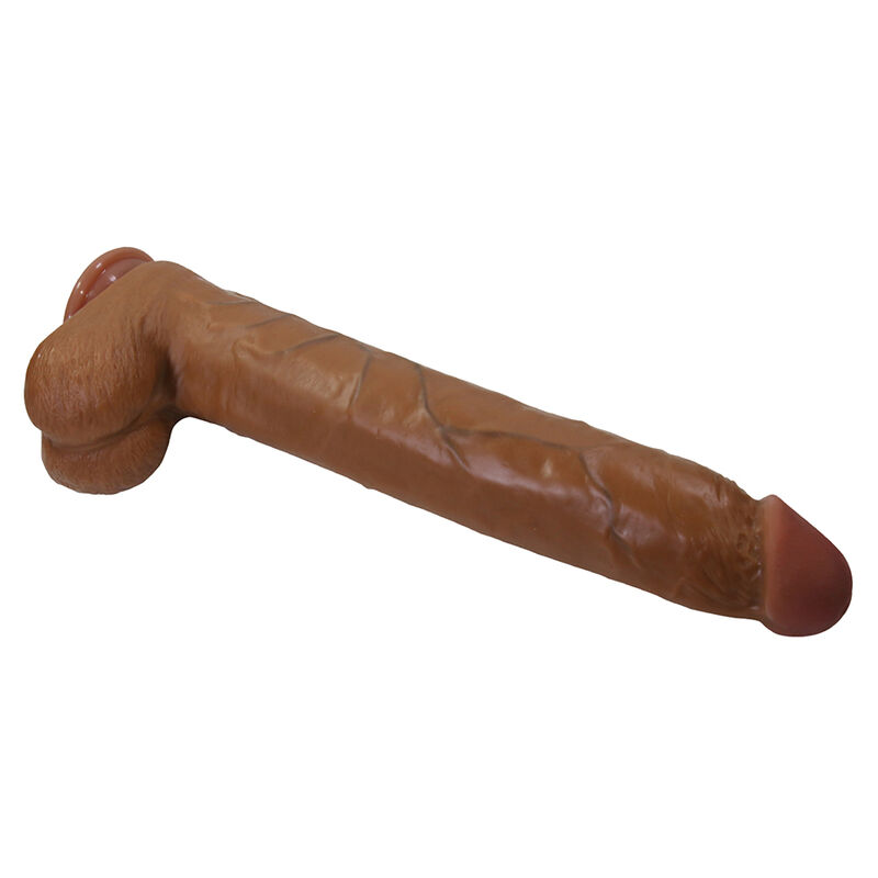 PRETTY LOVE - DANY REALISTIC FLEXIBLE DILDO WITH SUCTION CUP 36 CM -Ø- 5.6 CM BROWN