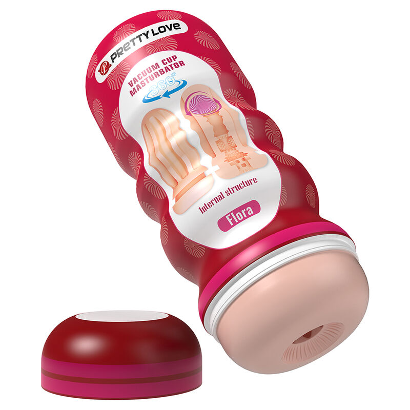 PRETTY LOVE - FLORA VAGINA MASTURBATOR WITH SUCTION CUP AND INTERNAL TEXTURES