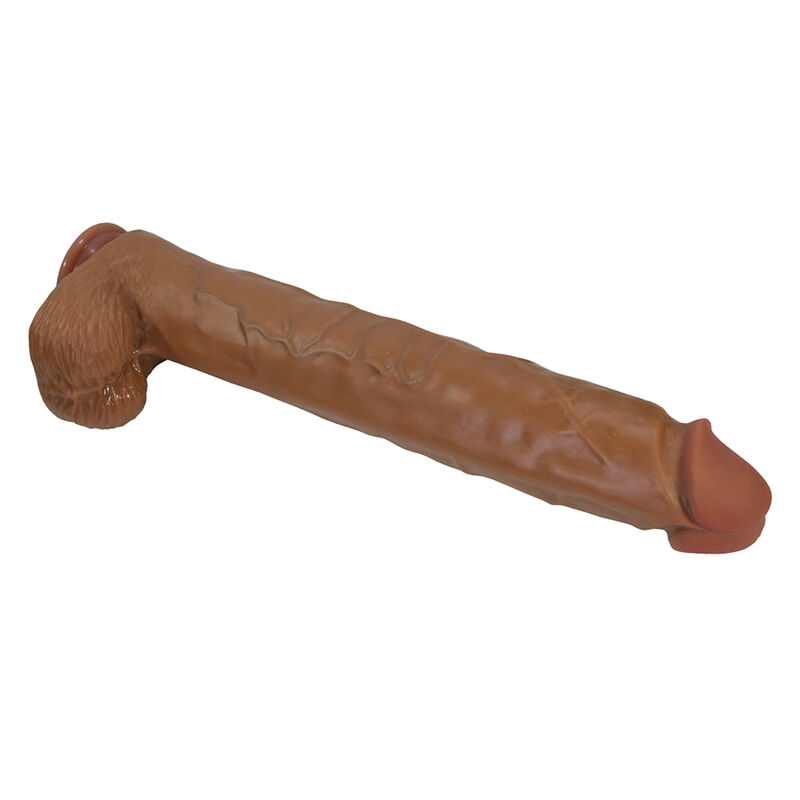 PRETTY LOVE - PAT REALISTIC FLEXIBLE DILDO WITH SUCTION CUP 40 CM -Ø- 6 CM BROWN