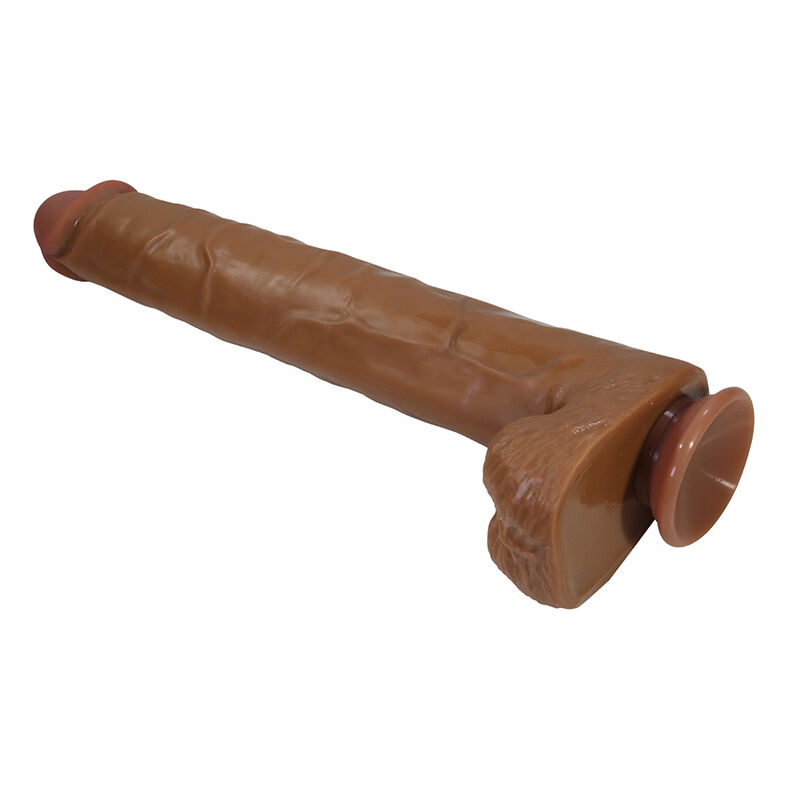 PRETTY LOVE - PAT REALISTIC FLEXIBLE DILDO WITH SUCTION CUP 40 CM -Ø- 6 CM BROWN