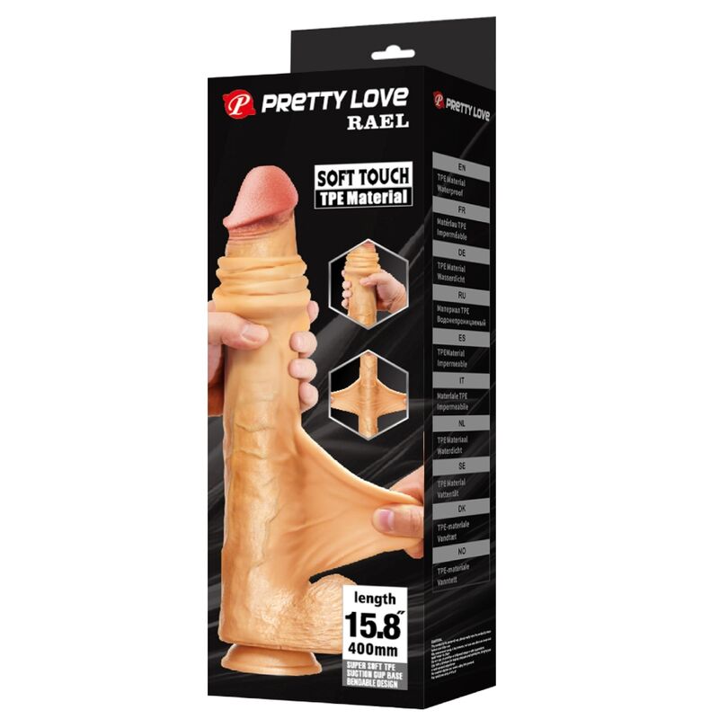 img_226429_2a097f81b17418fd5d2f4cfa9dd9d18d_1.jpg PRETTY LOVE - RAEL FLEXIBLE REALISTIC DILDO WITH SUCTION CUP 40 CM -Ø- 6 CM BROWN