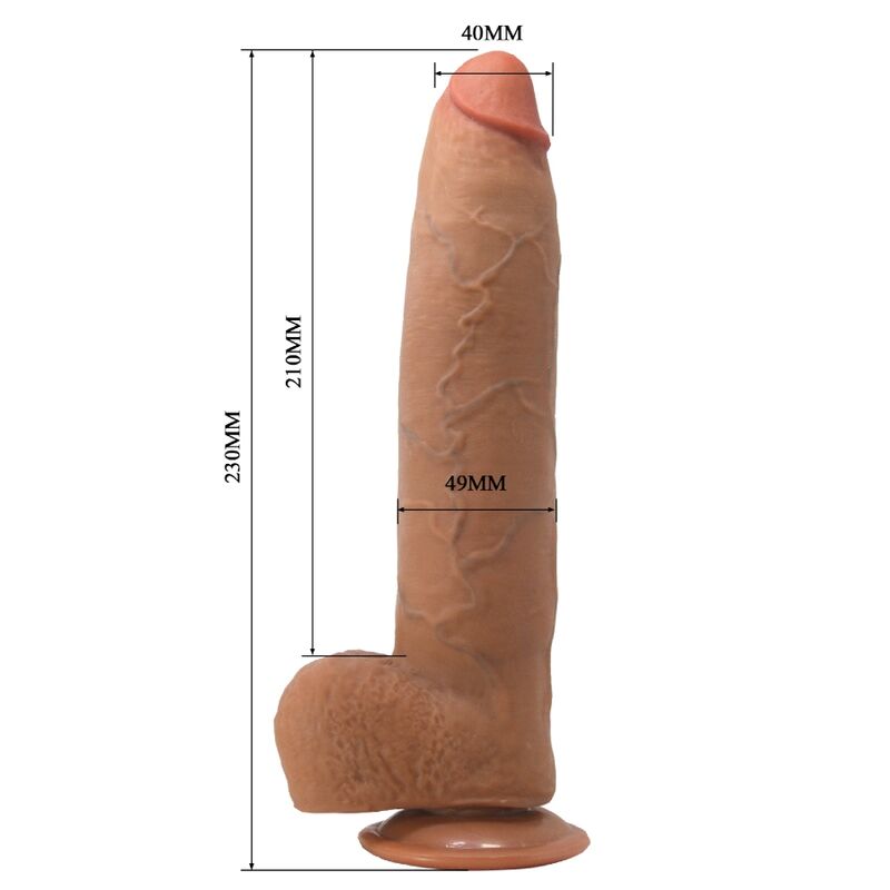 PRETTY LOVE - EVANDER FLEXIBLE REALISTIC DILDO WITH SUCTION CUP 23 CM -Ø- 4.9 CM