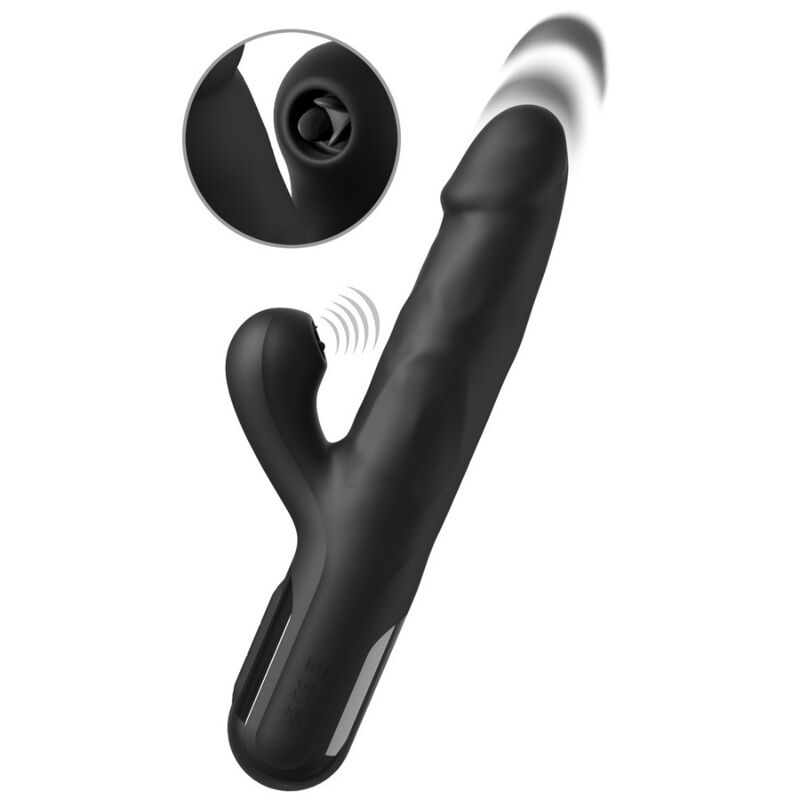 img_226712_51293f25e000708ed1084d9f47a7f23d_1.jpg FETISH FANTASY SERIES - SONIX SILICONE THRUSTER RABBIT VIBRATOR BLACK