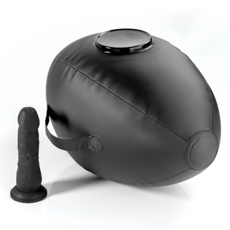 img_226719_f8d0e81f17f4bcd810d6b7538fb1f49d_1.jpg FETISH FANTASY SERIES - BODY DOCK INFLATABLE LOVE BALL WITH DILDO BLACK 41.9 CM