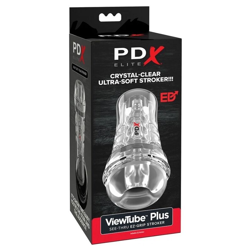 img_226758_c4ed9fb84b1e2fddf174fcd4b4c6d6e3_1.jpg PDX ELITE - VIEWTUBE PLUS SEE-THRU EZ-GRIP TRANSPARENT STROKER 21 CM