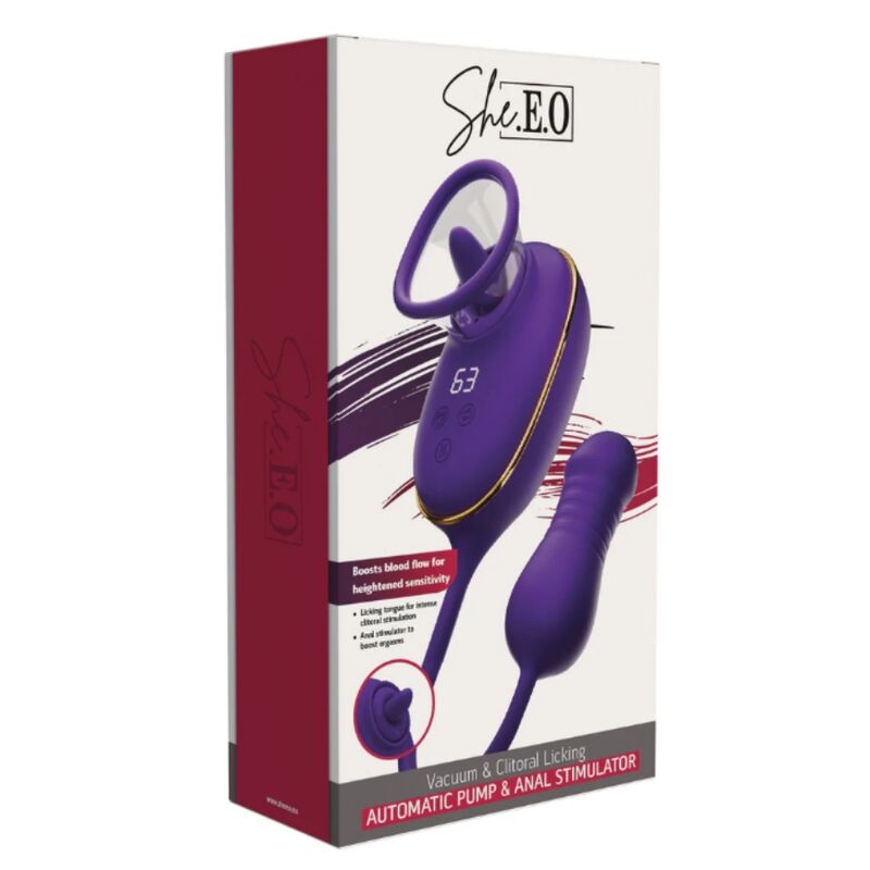 img_227789_c5d5ccc41847472de51ff91314429c5e_1.jpg SHE.E.O - CLITORAL SUCTION TOOL WITH LICKING EFFECT AND PURPLE ANAL STIMULATOR