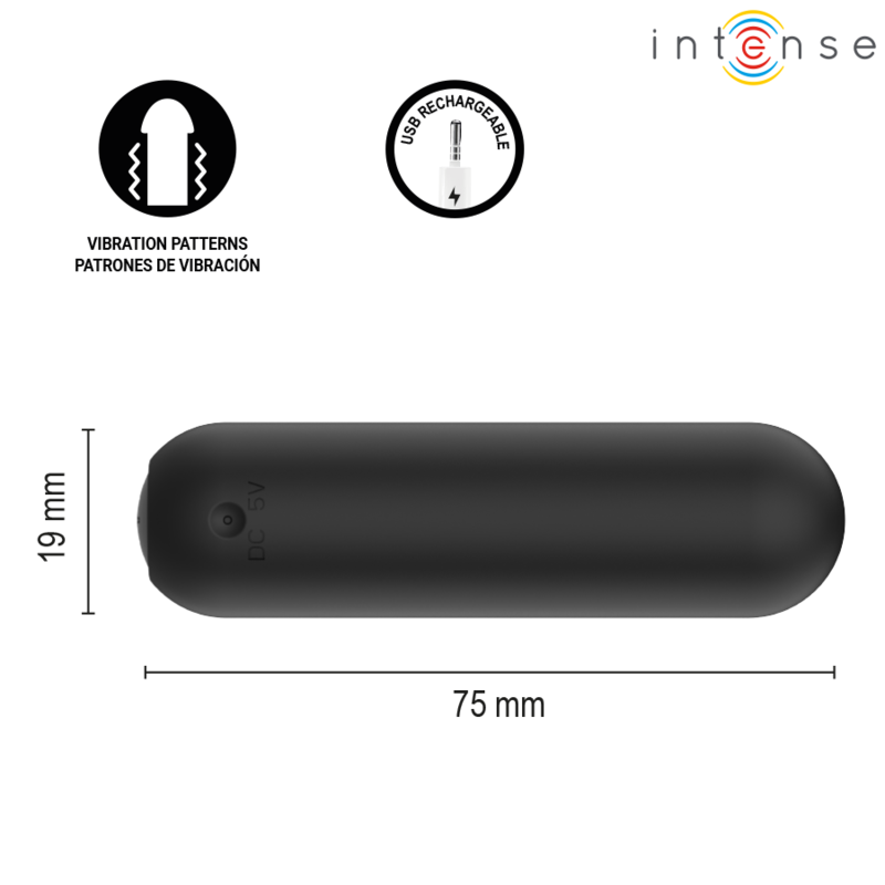 img_228082_00785c09dd58b0c796319f024b576634_1.png INTENSE - JUDY RECHARGEABLE VIBRATING BULLET WITH REMOTE CONTROL BLACK