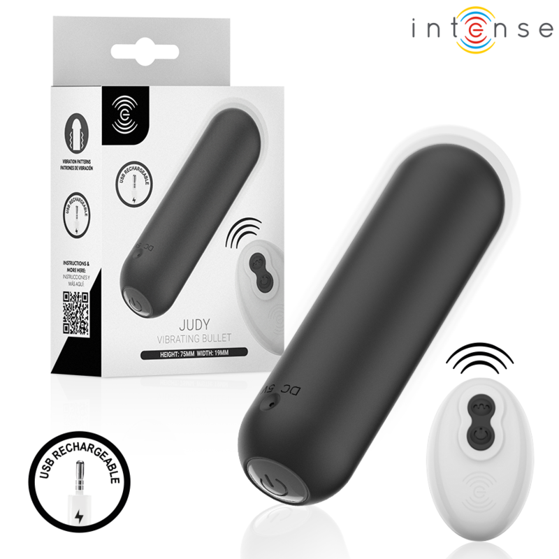 img_228086_084a5b60715cbcdea1e9276bbc25d161_1.png INTENSE - JUDY RECHARGEABLE VIBRATING BULLET WITH REMOTE CONTROL BLACK